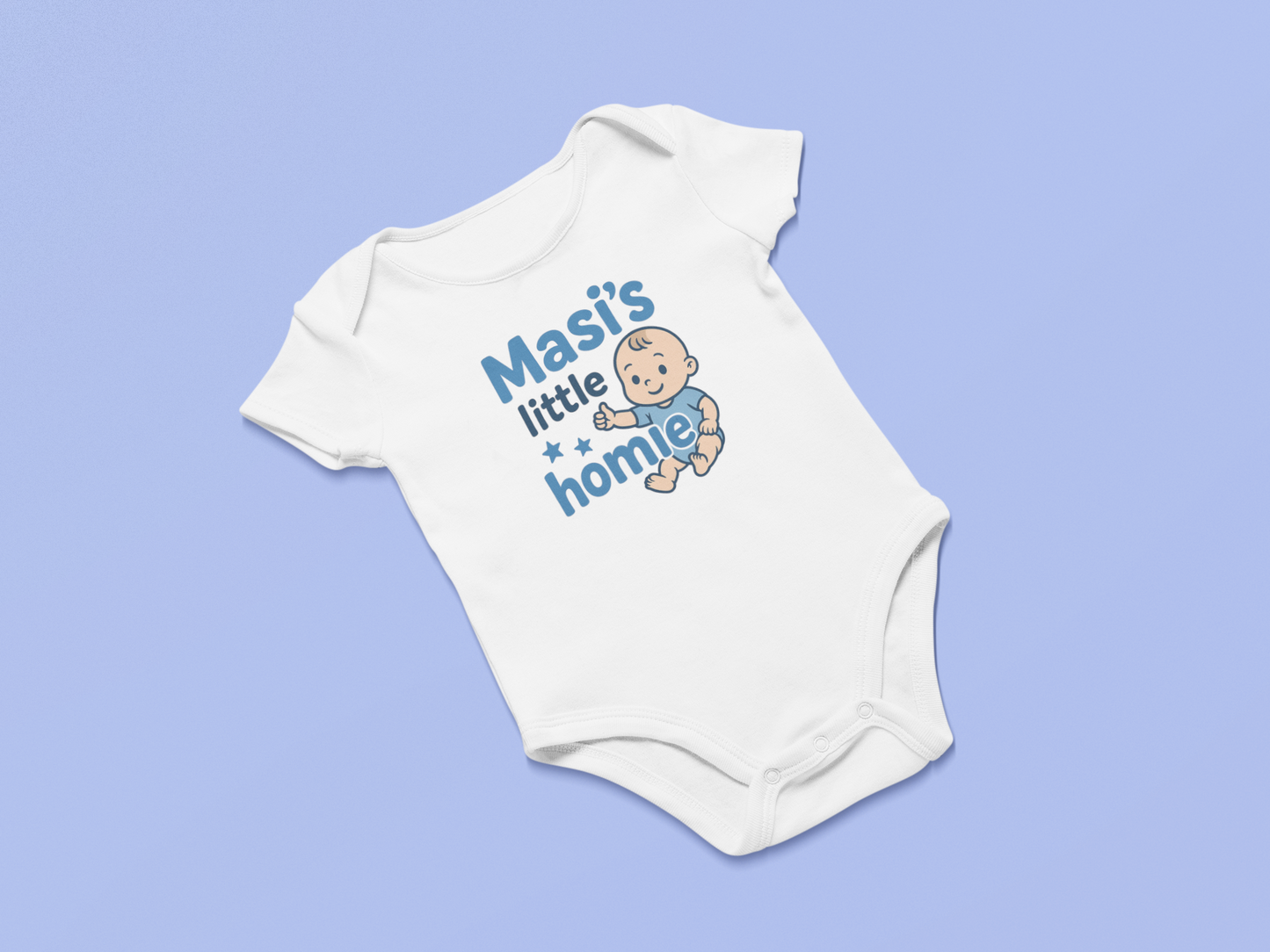 "Masi's Little Homie" Baby Onesie - White