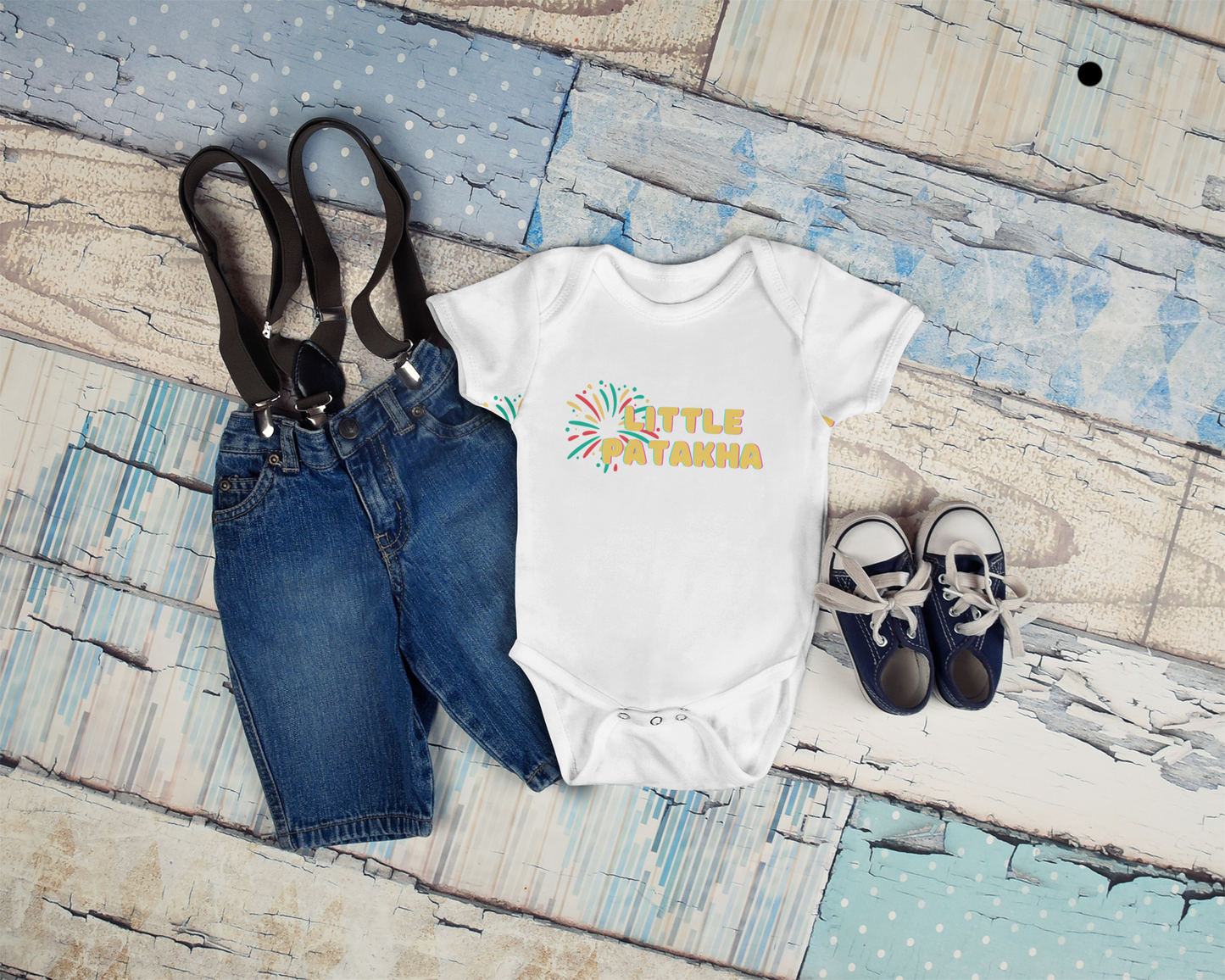 "Little Patakha" Baby Onesie - White