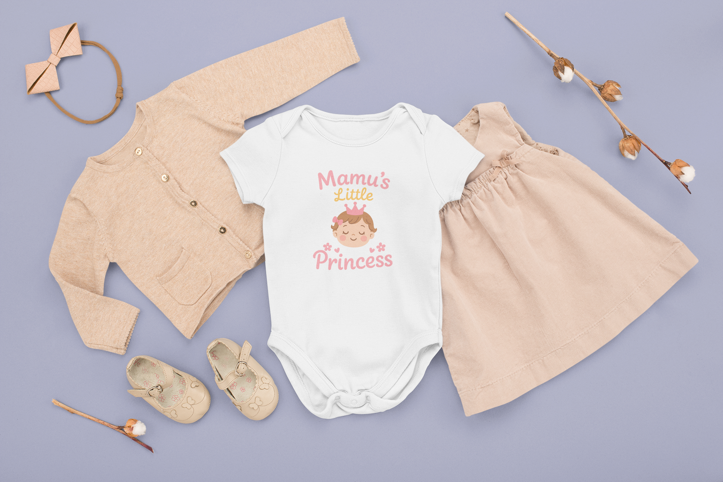 "Mamu's Little Princess" Baby Onesie - White