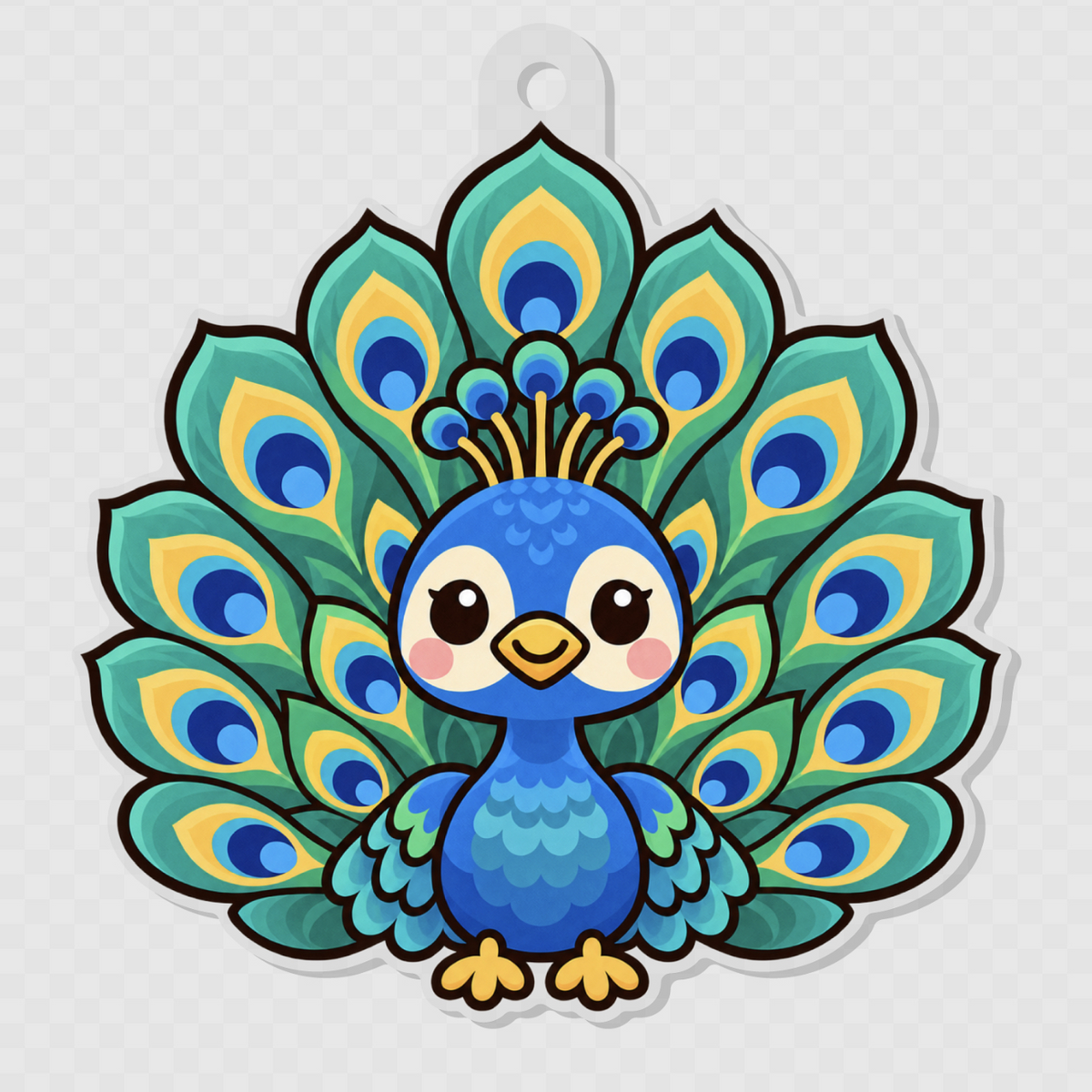 Peacock Acrylic Keychain - SD Exclusive