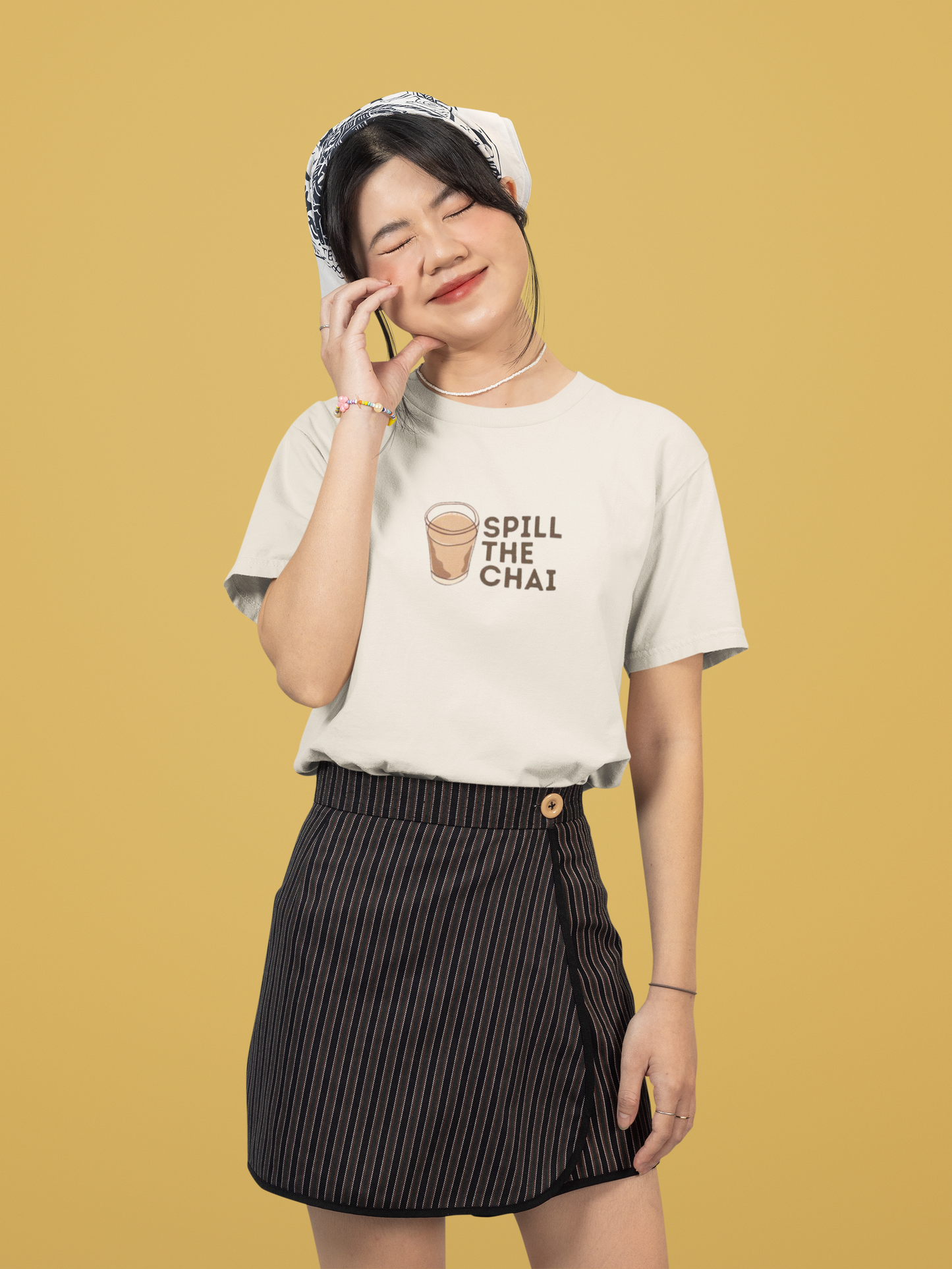 Spill The Chai Tee - Ivory