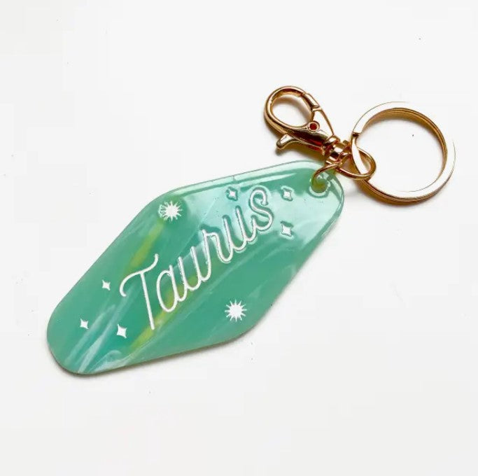 Taurus Horoscope Motel Keychain