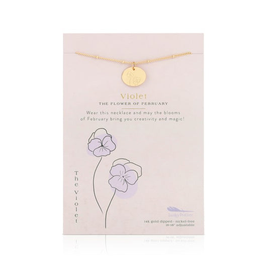 Birth Flower Necklace - Gold - VIOLET