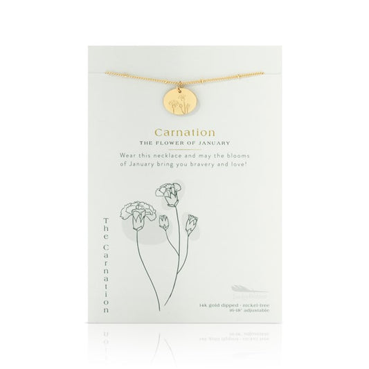 Birth Flower Necklace - Gold - CARNATION