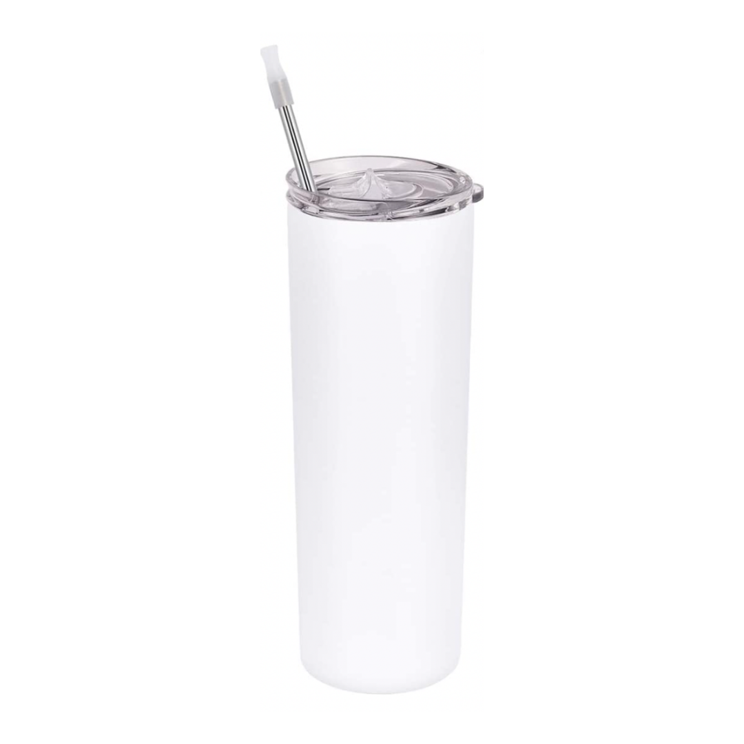 Slim Steel Tumbler - White