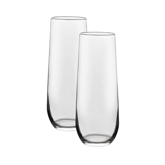 Stemless Flute Glass Set of 2 - Clear