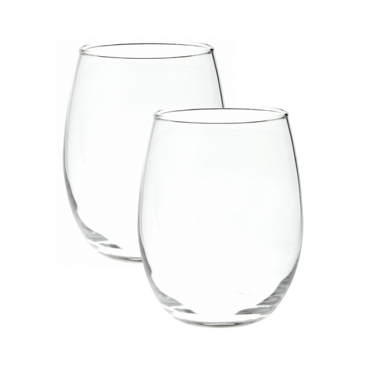 Stemless Wine Glass Set of 2 - Clear