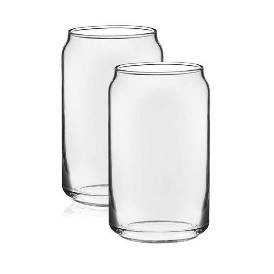 Glass Can Set of 2 - Clear