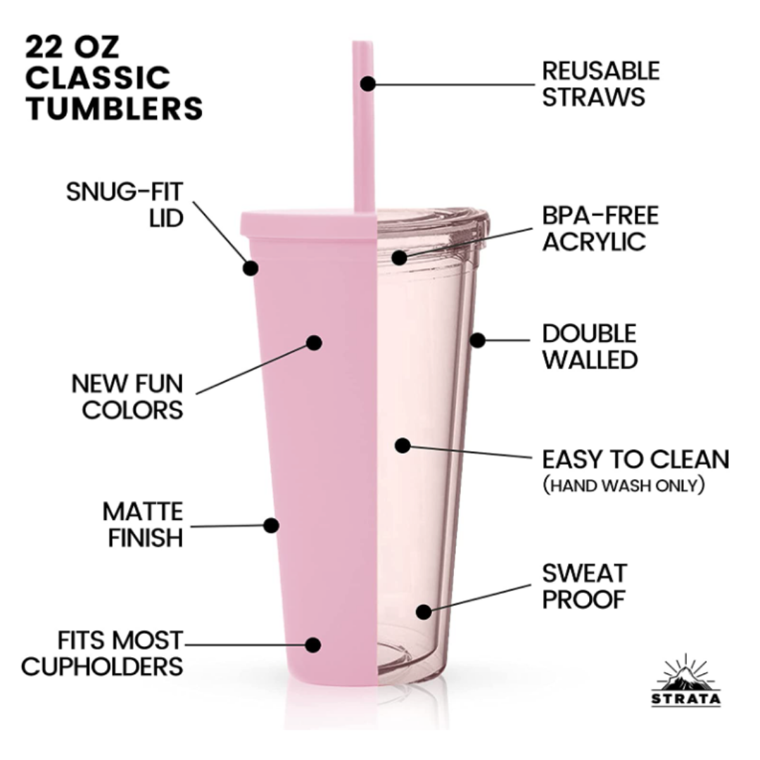 Pastel Tumbler 22oz - Pink