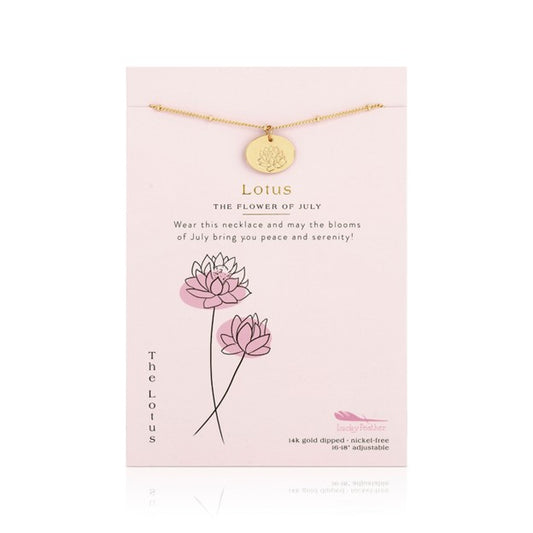 Birth Flower Necklace - Gold - LOTUS