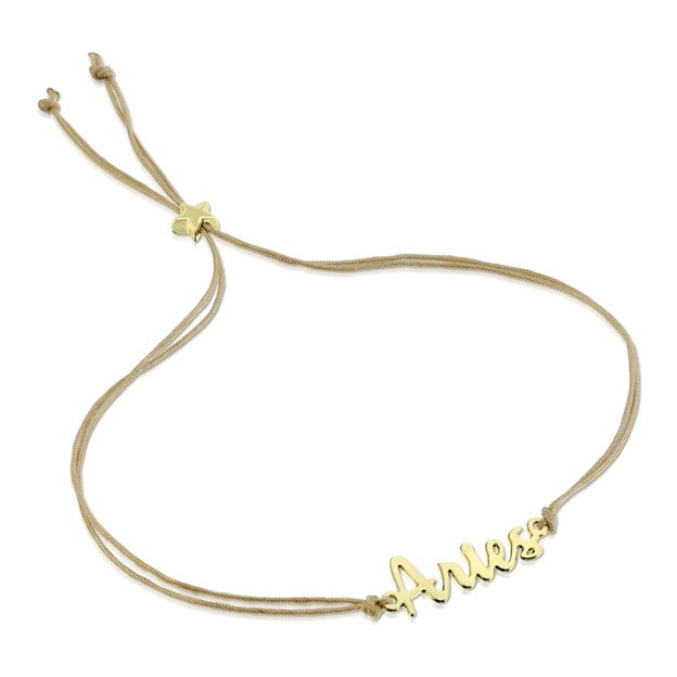 Zodiac Cord Bracelet Gold - ARIES - March 21 - April 19