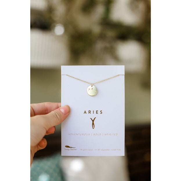 Zodiac Necklace - Gold - ARIES (Mar 21- Apr 19)