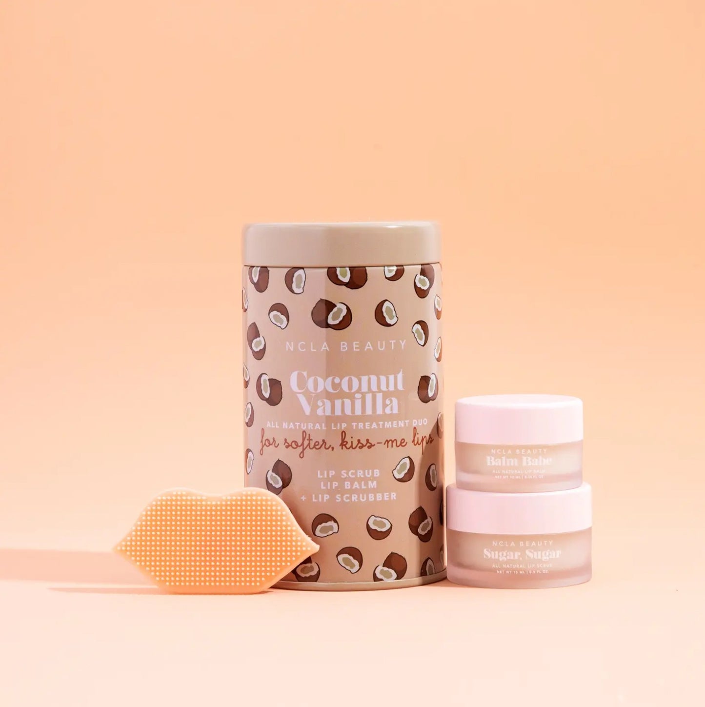 Coconut Vanilla Lip care set + Lip Scrubber