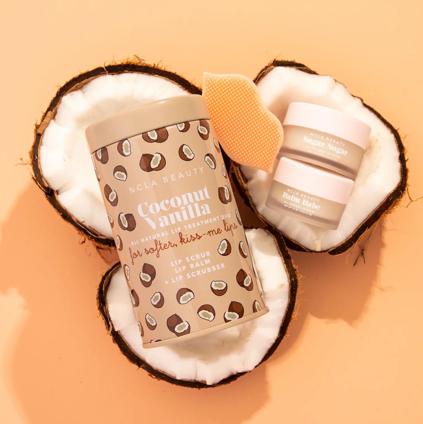 Coconut Vanilla Lip care set + Lip Scrubber