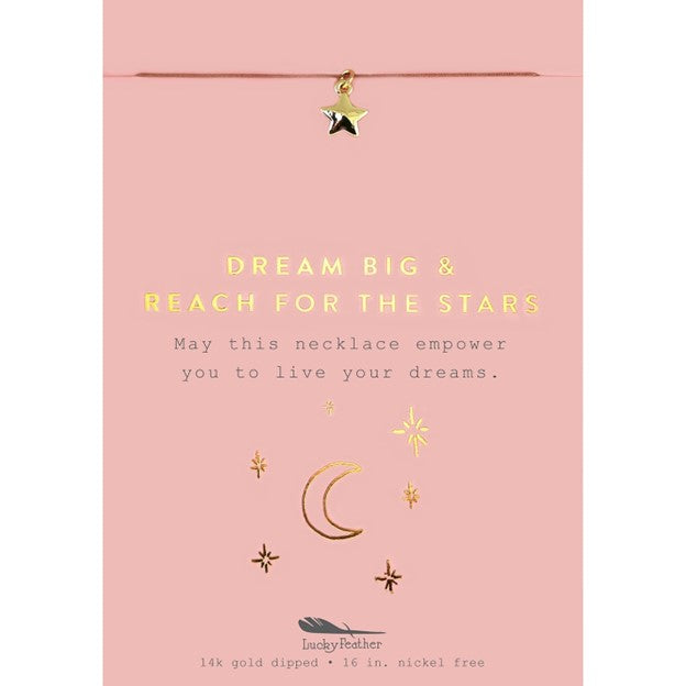 New Moon Gold Necklace - DREAM BIG/STAR