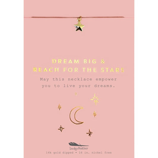 New Moon Gold Necklace - DREAM BIG/STAR