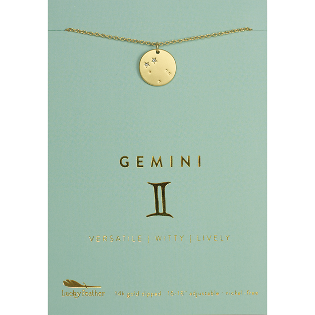 Zodiac Necklace - Gold - GEMINI (May 21-Jun 20)