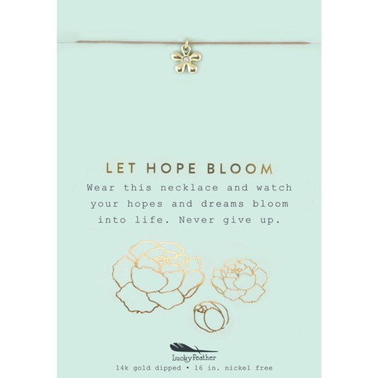 New Moon Gold Necklace - LET HOPE/FLOWER