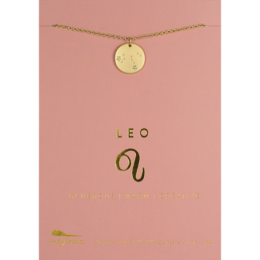 Zodiac Necklace - Gold - LEO (July 23-Aug 22)