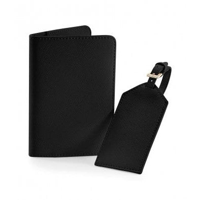 Passport Cover and Luggage Tag Set - Black