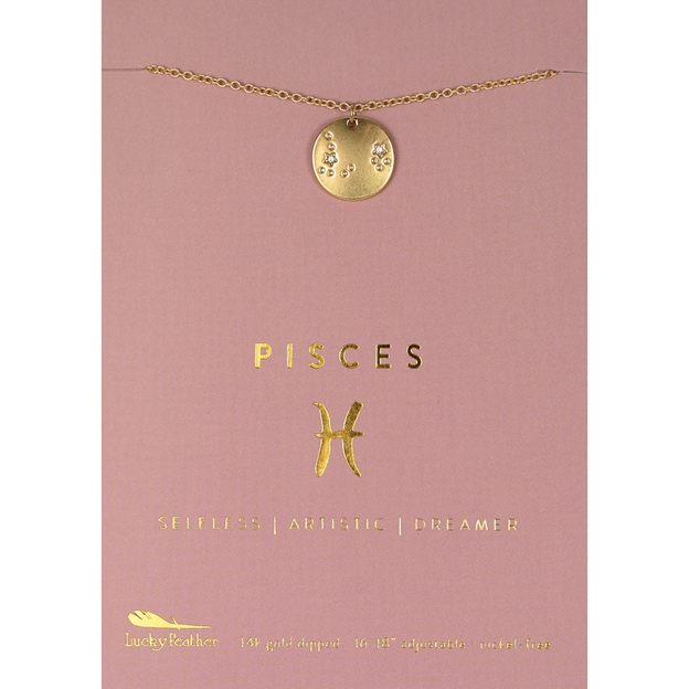 Zodiac Necklace - Gold - PISCES (Feb 19-Mar 20)