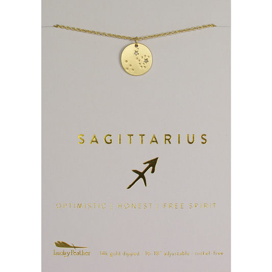 Zodiac Necklace - Gold - SAGITTARIUS (Nov 22-Dec 21)