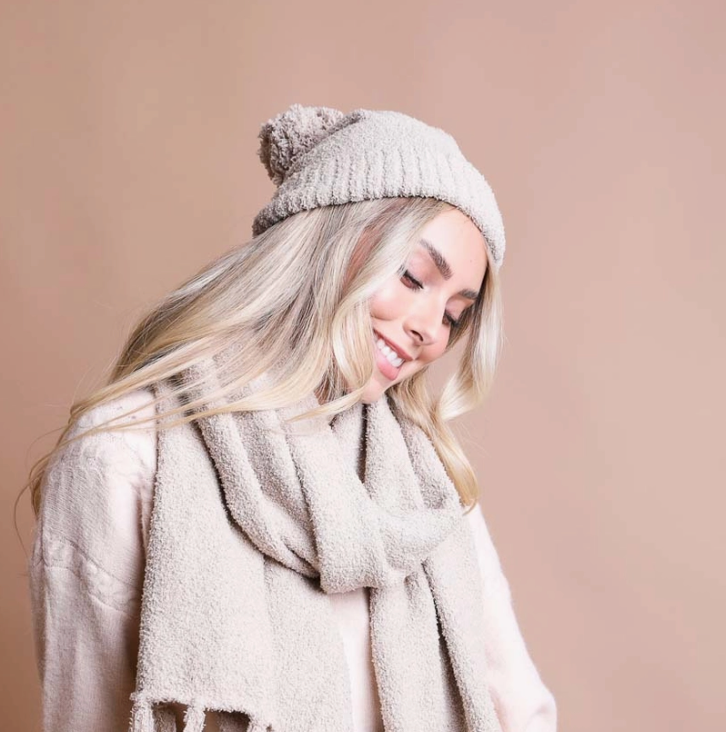 Boucle Pom Beanie - Ivory