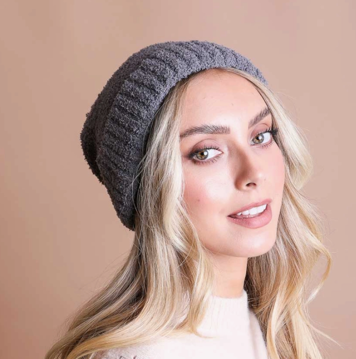 Boucle Pom Beanie - Gray