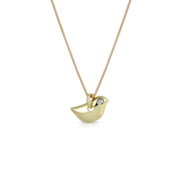 New Moon Gold Necklace - TROUBLES FLY/BIRD