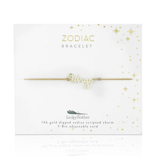 Zodiac Cord Bracelet Gold - VIRGO - August 23 - September 22