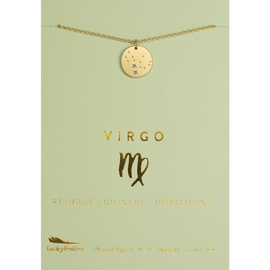 Zodiac Necklace - Gold - VIRGO (Aug 23-Sept 22)
