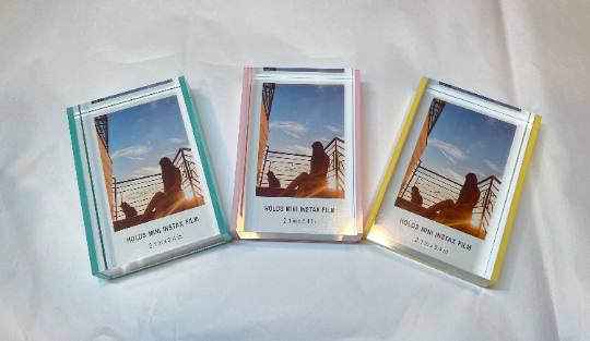 CUSTOM INSTAX PRINT Inside Clear Acrylic Frame Stand White